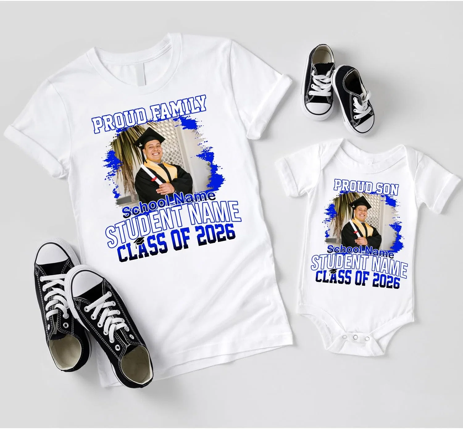 Женская футболка с кастомным фото и текстом, Proud Family 2026 Graduate, Custom 11 — фото 4