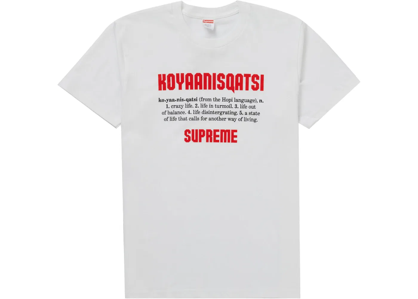Мужская футболка с принтом Supreme Koyaanisqatsi Tee, White
