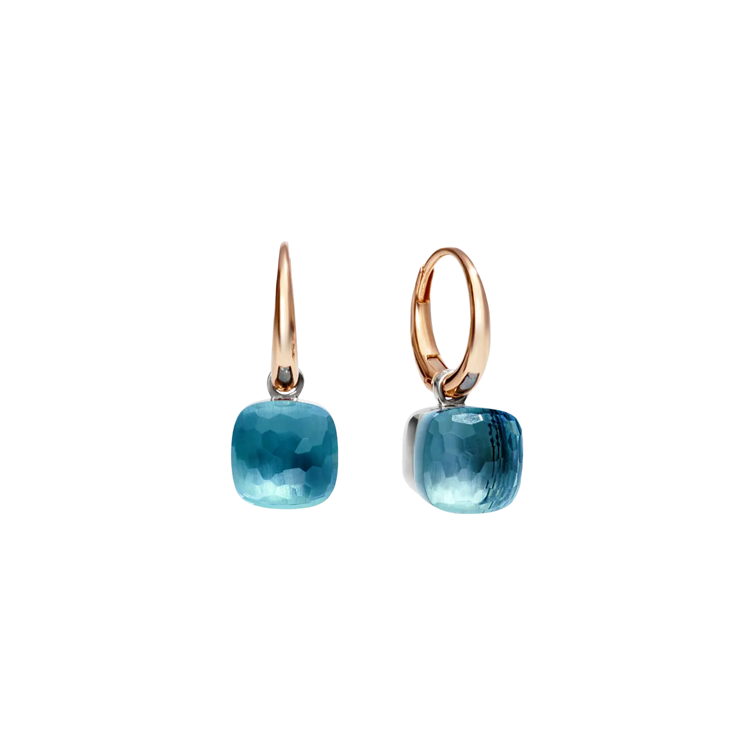 

Серьги nudo - серьги из розового золота с кастом из белого золота и ограненным голубым топазом - o.b201/o6/oy. POMELLATO