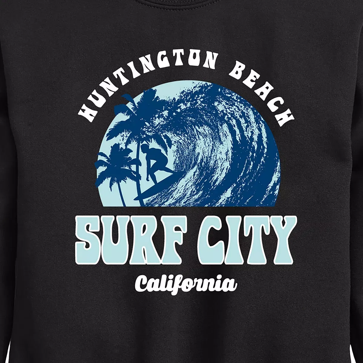 Детское худи с принтом Surf City Instant Message, Black — фото 2