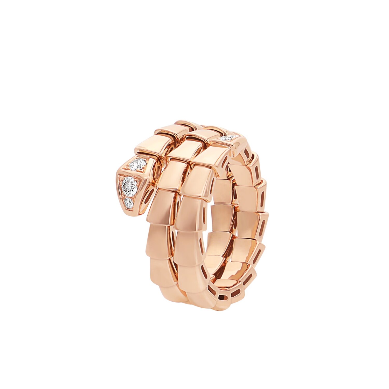 Кольцо Bvlgari Serpenti Viper, розовое золото/бриллианты