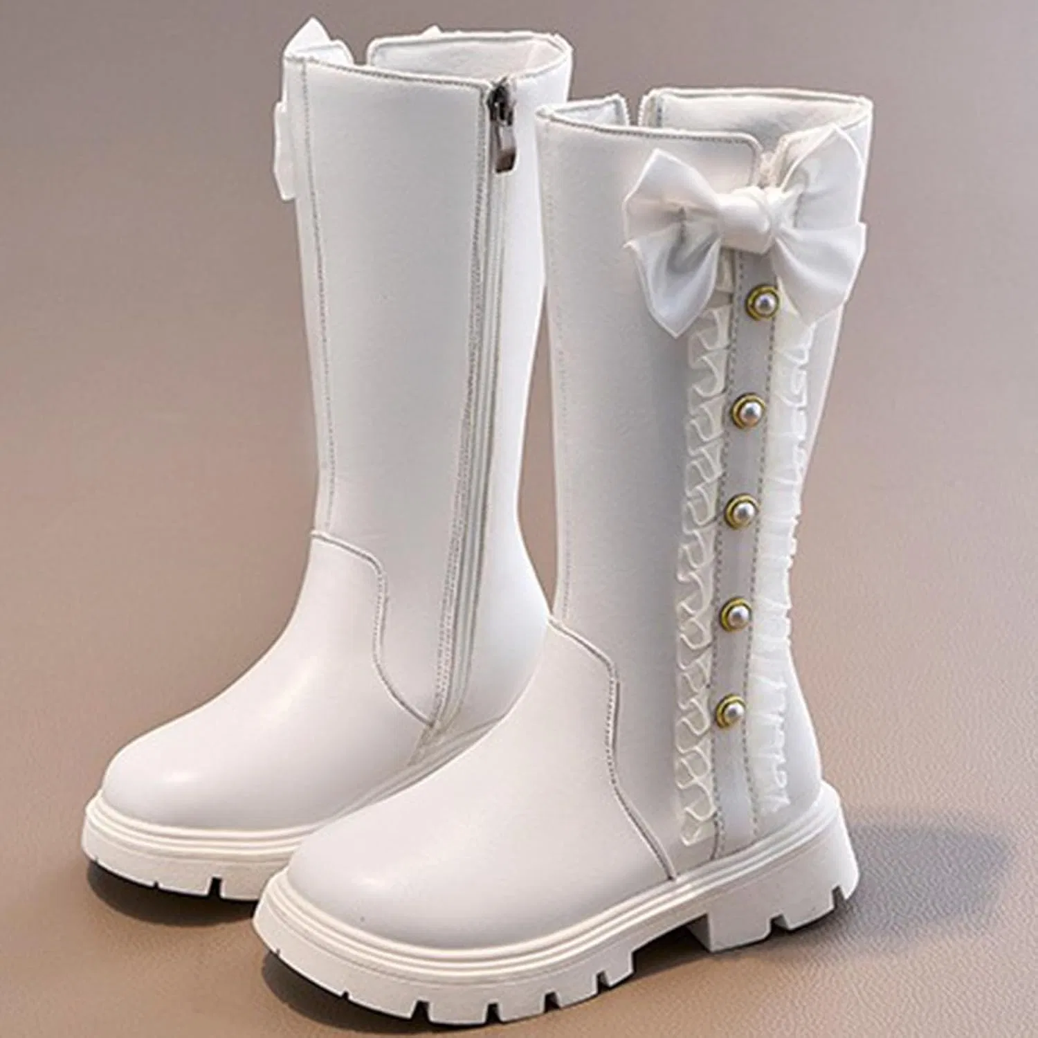 Детские сапоги для девочек с принтом, модель Princess Cowgirl, White — фото 2