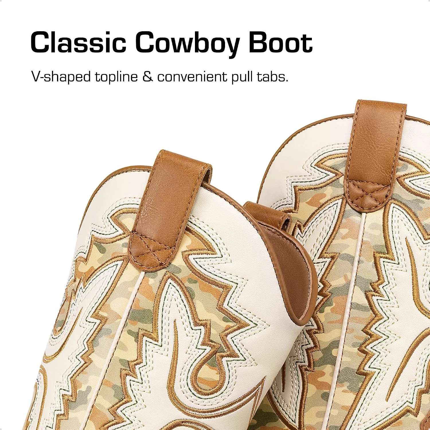 Детские ботинки в стиле вестерн для мальчиков и девочек DREAM PAIRS, Camel/Camo — фото 3
