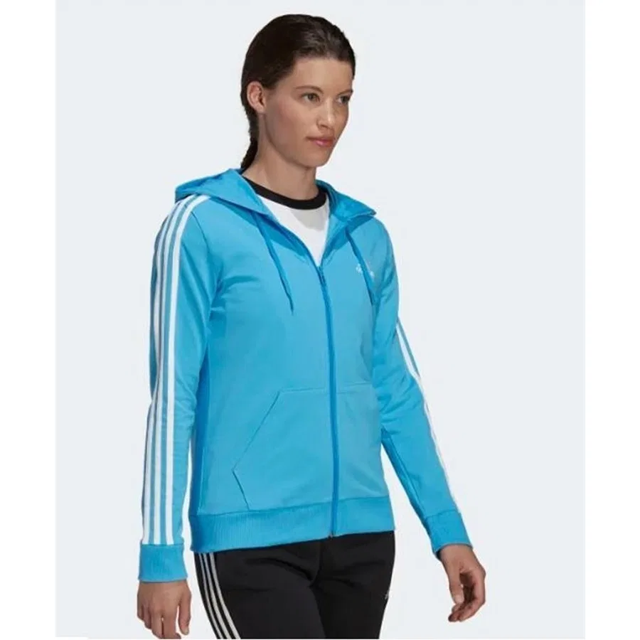 Женская куртка с капюшоном adidas, Pulblu White — фото 3
