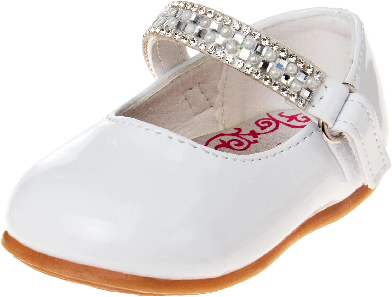 Детские туфли Мэри Джейн для девочек Josmo, White Sparkling Strap