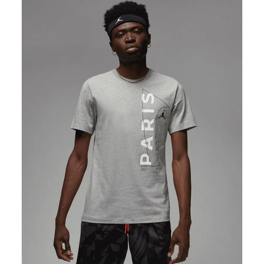Мужская футболка с графическим принтом Air Jordan Paris Saint Germain Nike, Серый