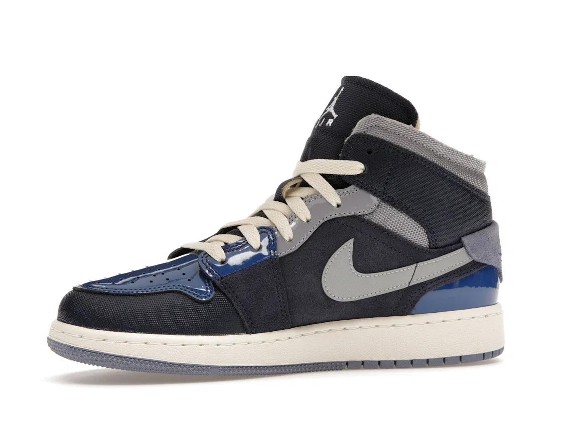 Детские кроссовки Lifestyle Jordan 1 Mid SE Craft Jordan, Obsidian/French Blue/Ashen Slate/White — фото 3