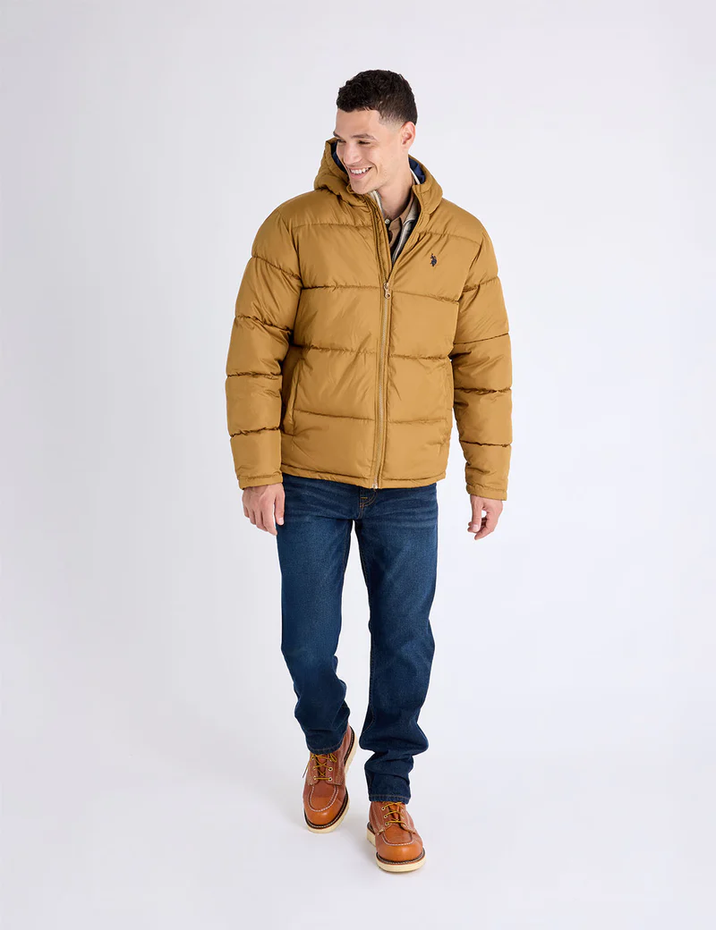 

Куртка U.S. Polo Assn Solid Quilted Channel Puffer, темно-желтый
