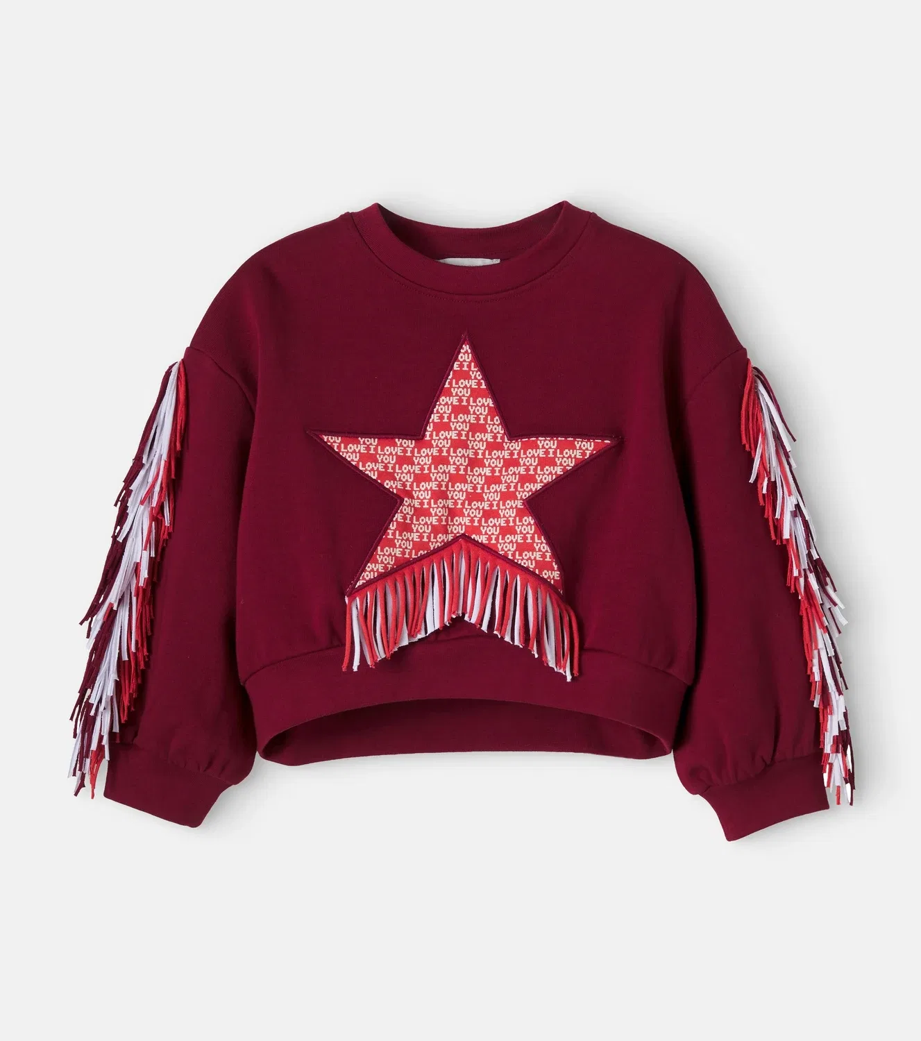 Свитшот с бахромой Stella Mccartney Kids, красный