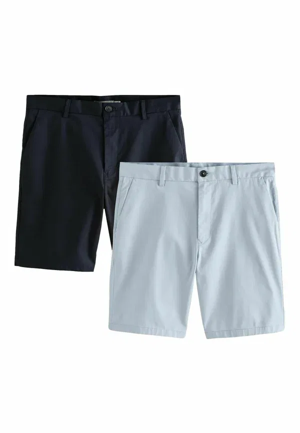 Шорты хлопковые Regular fit - stretch chino shorts 2 pack, Next, Navy Light Blue, темно-синий/светло-голубой