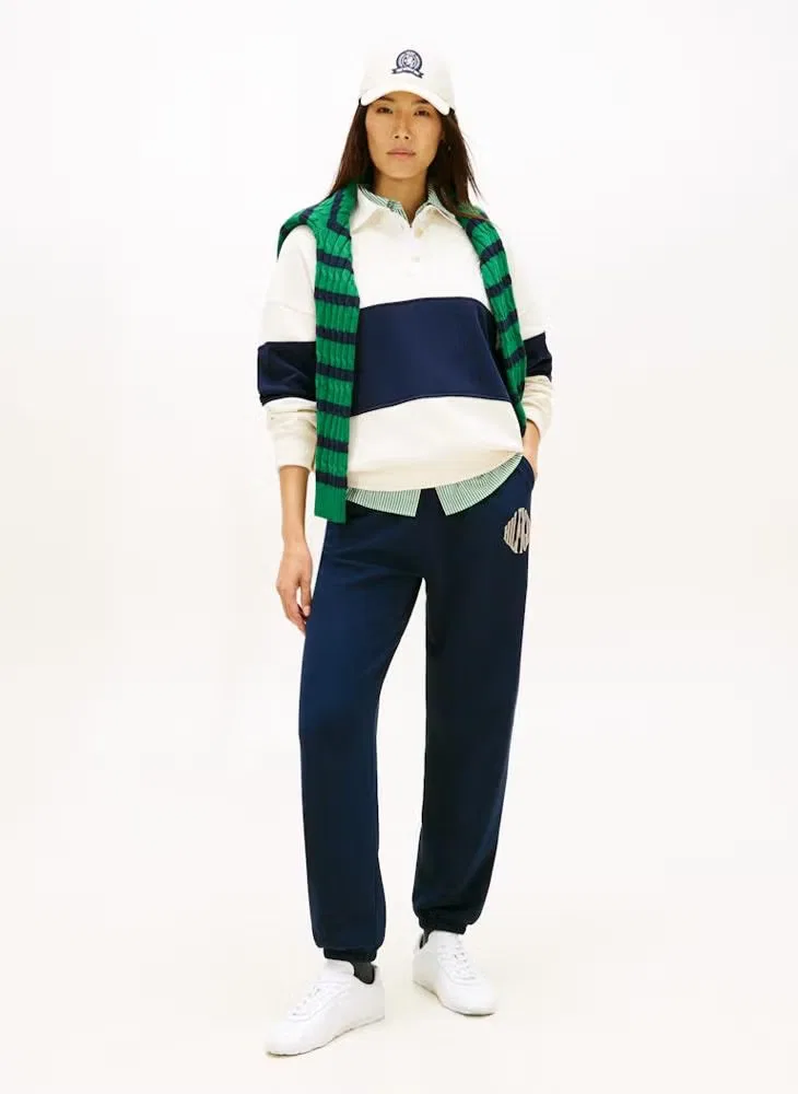 Спортивные штаны с логотипом и манжетами Tommy Hilfiger, темно-синий — фото 4