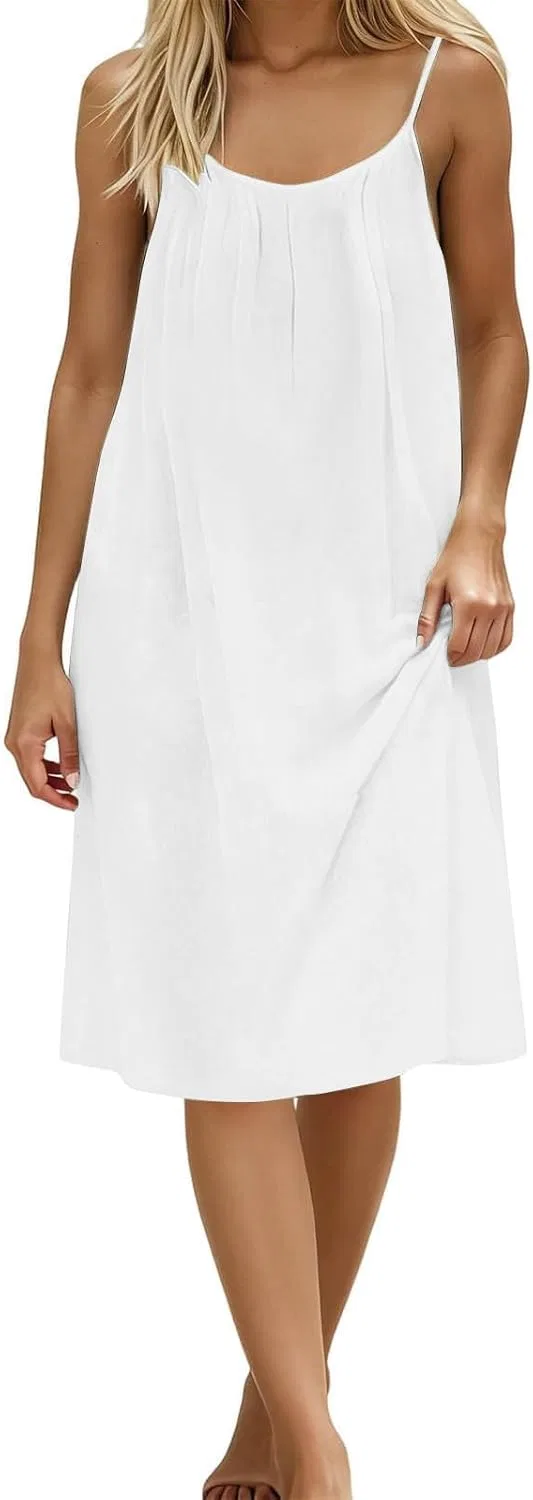Женское летнее платье на бретелях с открытой спиной Cami, White — фото 4