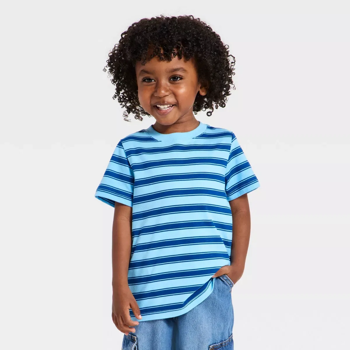 Детское футболка с коротким рукавом с принтом в полоску INFANT/TODDLER BOY, Blue
