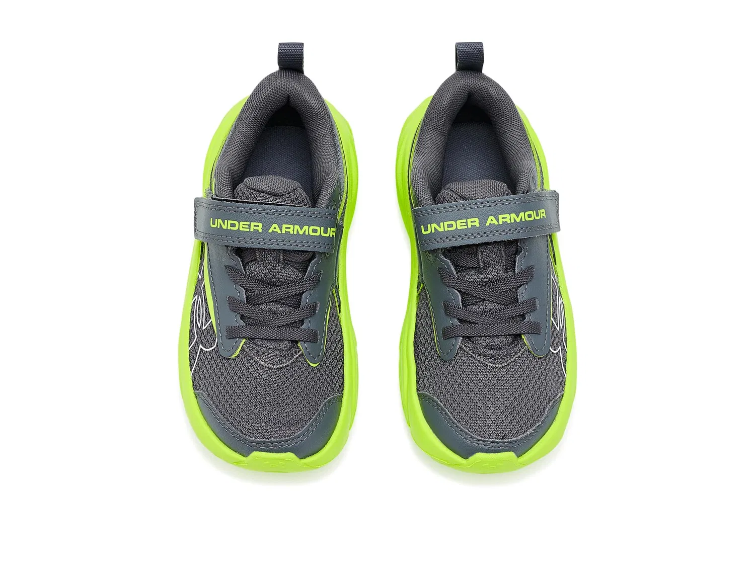 Детские кроссовки Pre School Surge 5 с альтернативной застежкой (для малышей) Under Armour Kids, Castlerock/Green Citrine/White — фото 3