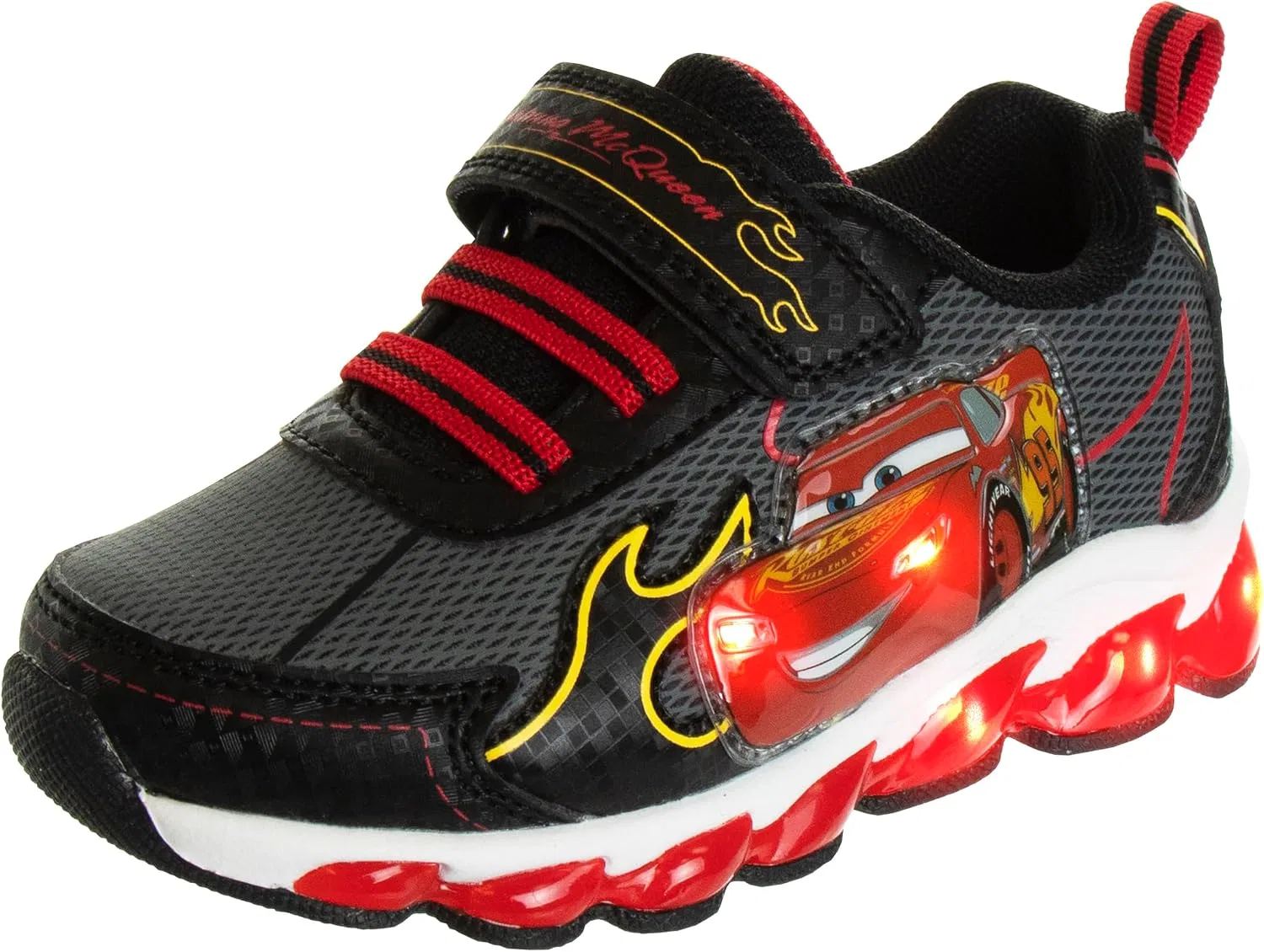 Детские кроссовки для мальчиков с подсветкой Disney Pixar Cars, Red/Black/Yellow