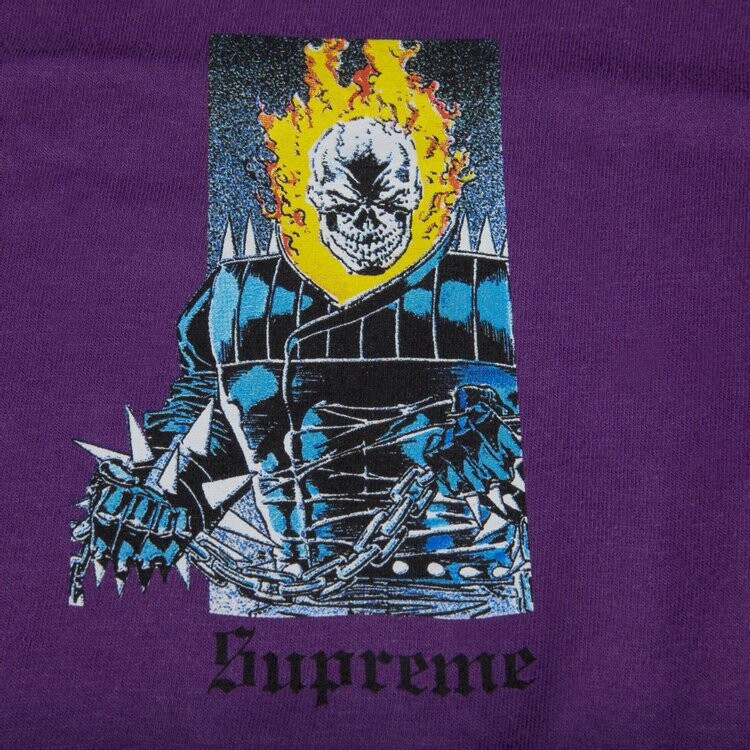 Футболка Supreme Ghost Rider T-Shirt 'Purple', фиолетовый — фото 3