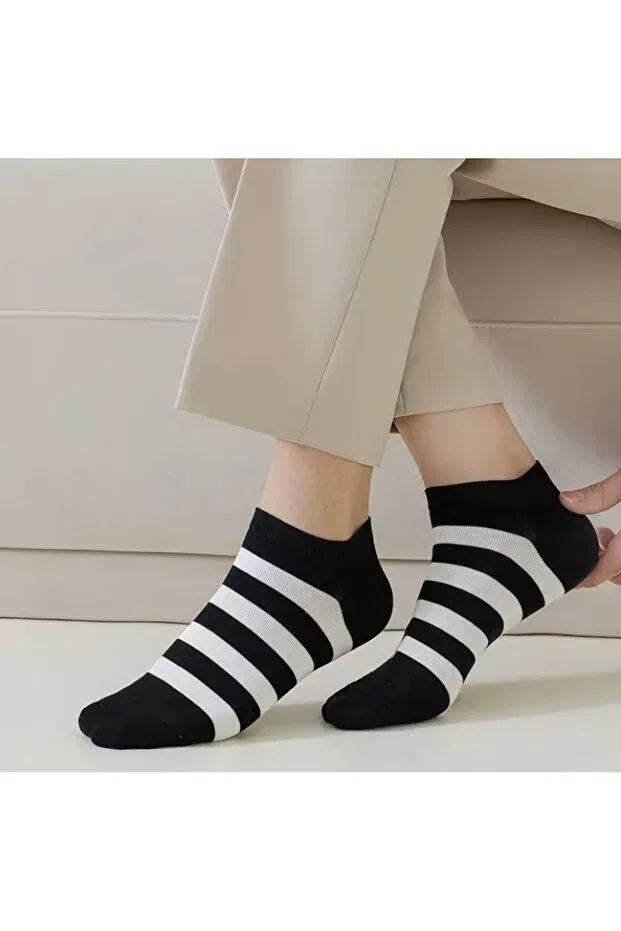 Детские носки-пинетки короткие из хлопка Basics Çorap Kurdu, Beyaz / Çok Renk — фото 3