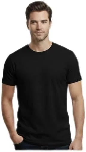 Мужская хлопковая футболка с круглым вырезом Basic Cotton Blend Tee, Black
