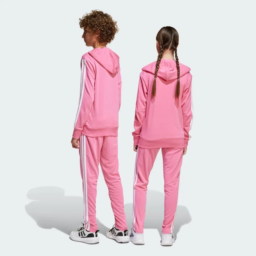 Детский спортивный костюм с принтом 3-Stripes Seasonal Essentials Tiberio 3-Stripes French Terry Track Suit adidas, Розово-белый — фото 3