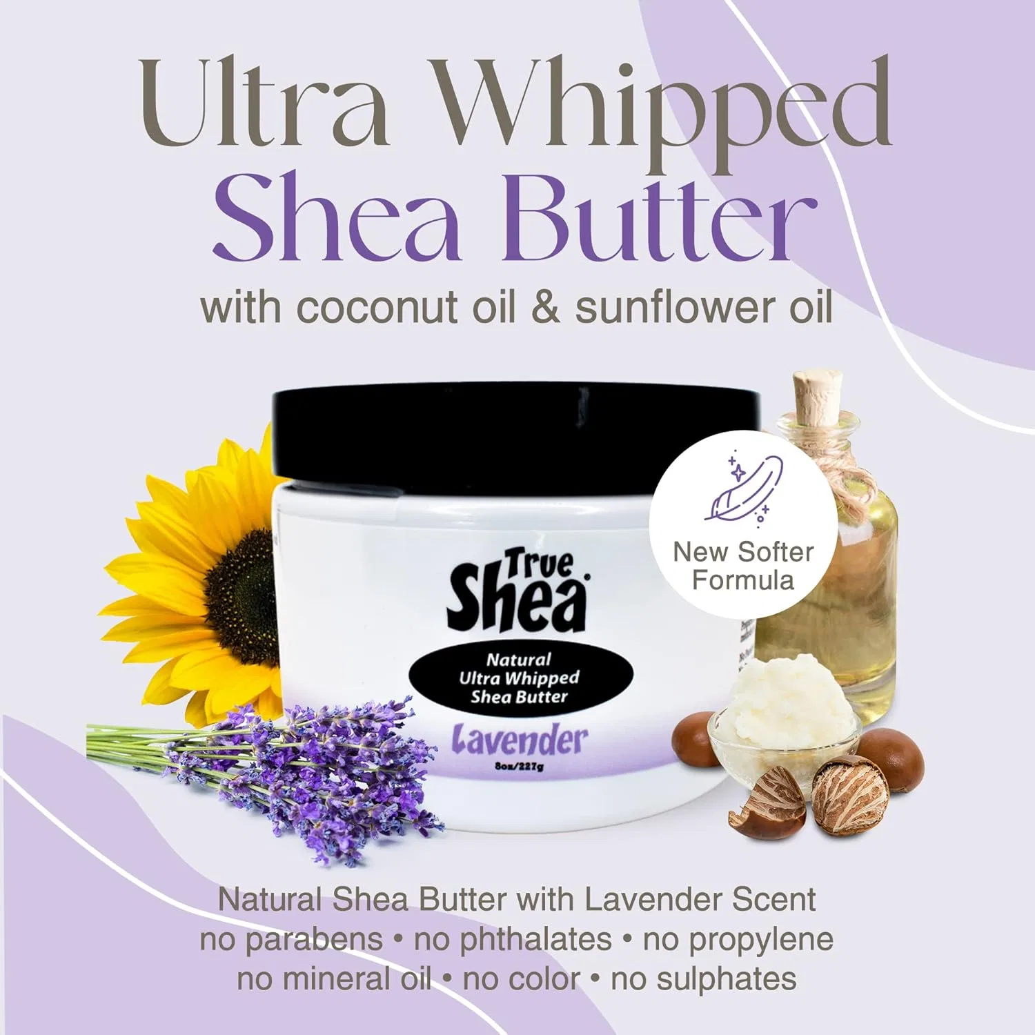 Масло для тела Lavender Shea Butter Coconut Oil, True Shea, 236.59 мл — фото 2
