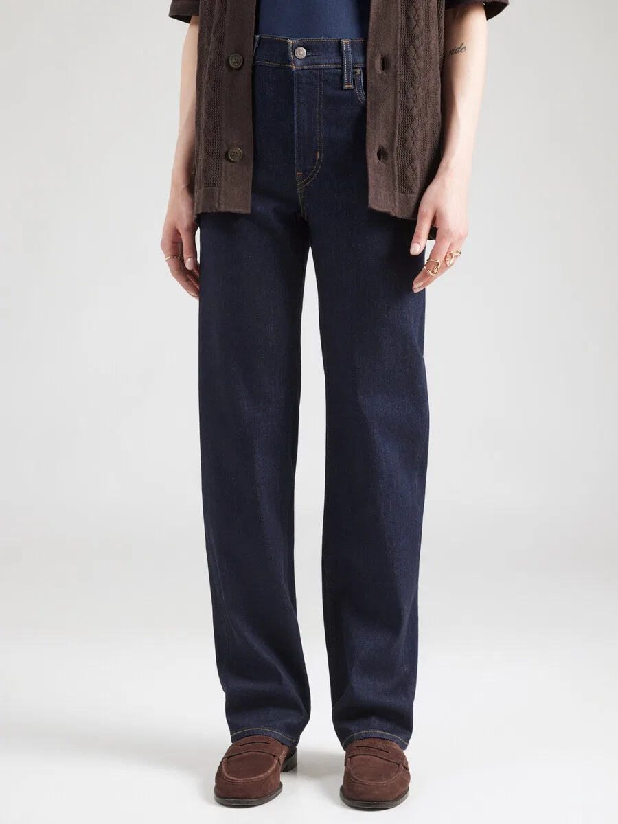 Джинсы LEVI'S Regular '723 HIGH RISE STRAIGHT' темно-синего цвета — фото 3