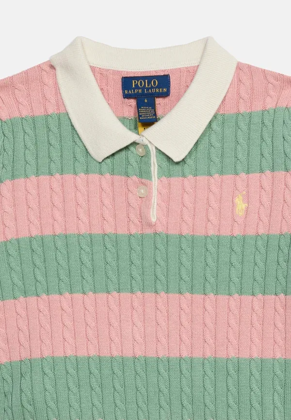 Комплект из поло и шорт с вязаным узором Polo Ralph Lauren, Light Pink, светло-розовый — фото 4