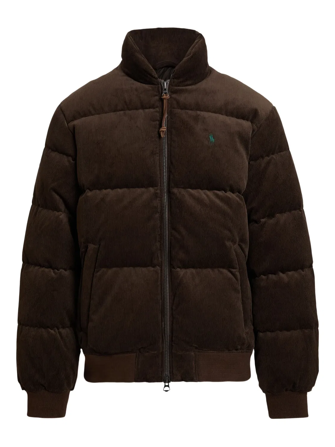 Пуховик из вельвета Polo Ralph Lauren, темно-коричневый