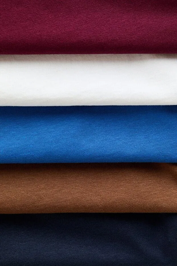 Детский комплект футболок с коротким рукавом 5 шт H&M, Blue/Dark Red/Brown — фото 2