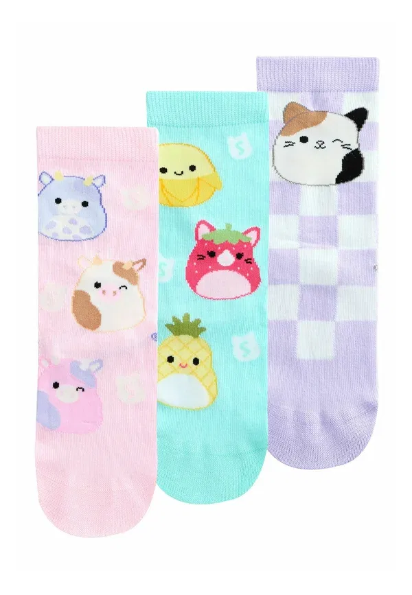 Носки комплект 3 пары Squishmallows ankle Next, purple, aqua, фиолетовый/бирюзовый