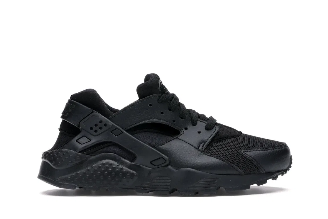 Детские кроссовки Lifestyle с шнуровкой Nike Air Huarache Run, Black/Black-Black