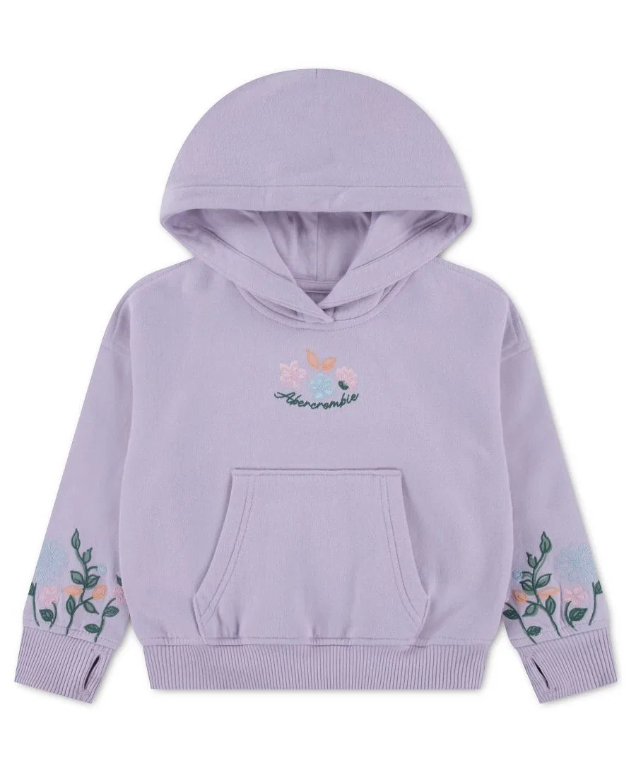 Детский пуловер-худи с вышивкой abercrombie kids, Purple