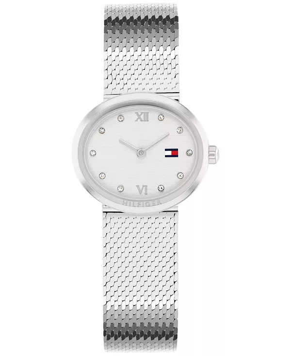 

Женские кварцевые часы с сетчатым браслетом из нержавеющей стали серебристого тона, 25 мм Tommy Hilfiger, silver