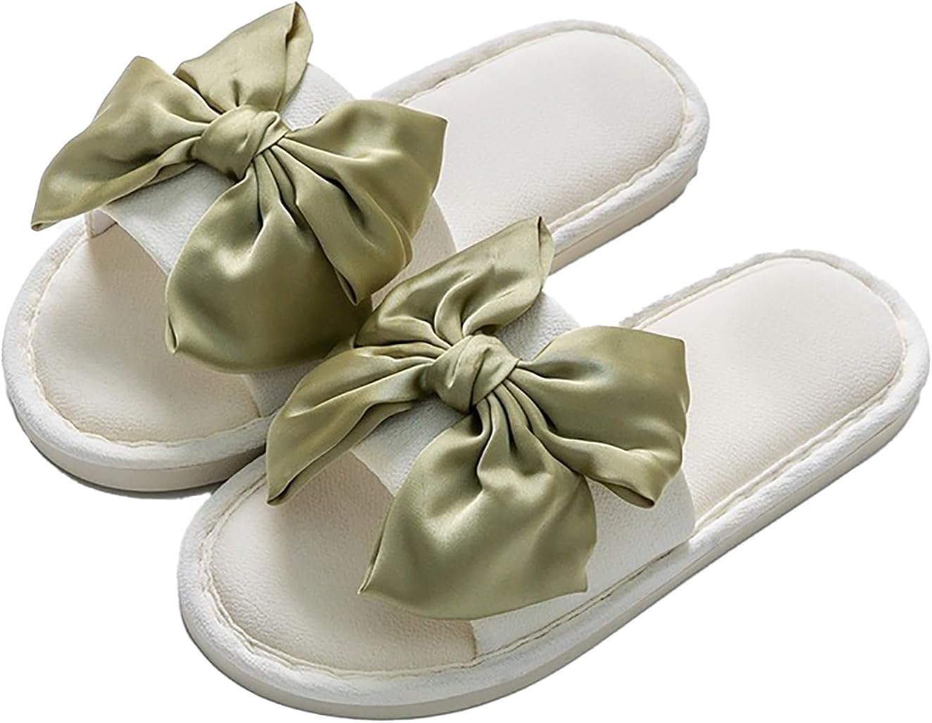 

Женские сандалии сандалии с бантом, удобные пляжные шлепанцы, повседневные летние тапочки, нескользящие домашние тапочки, модные сандалии с открытым носком, трендовые тапочки для спальни Generic, белый