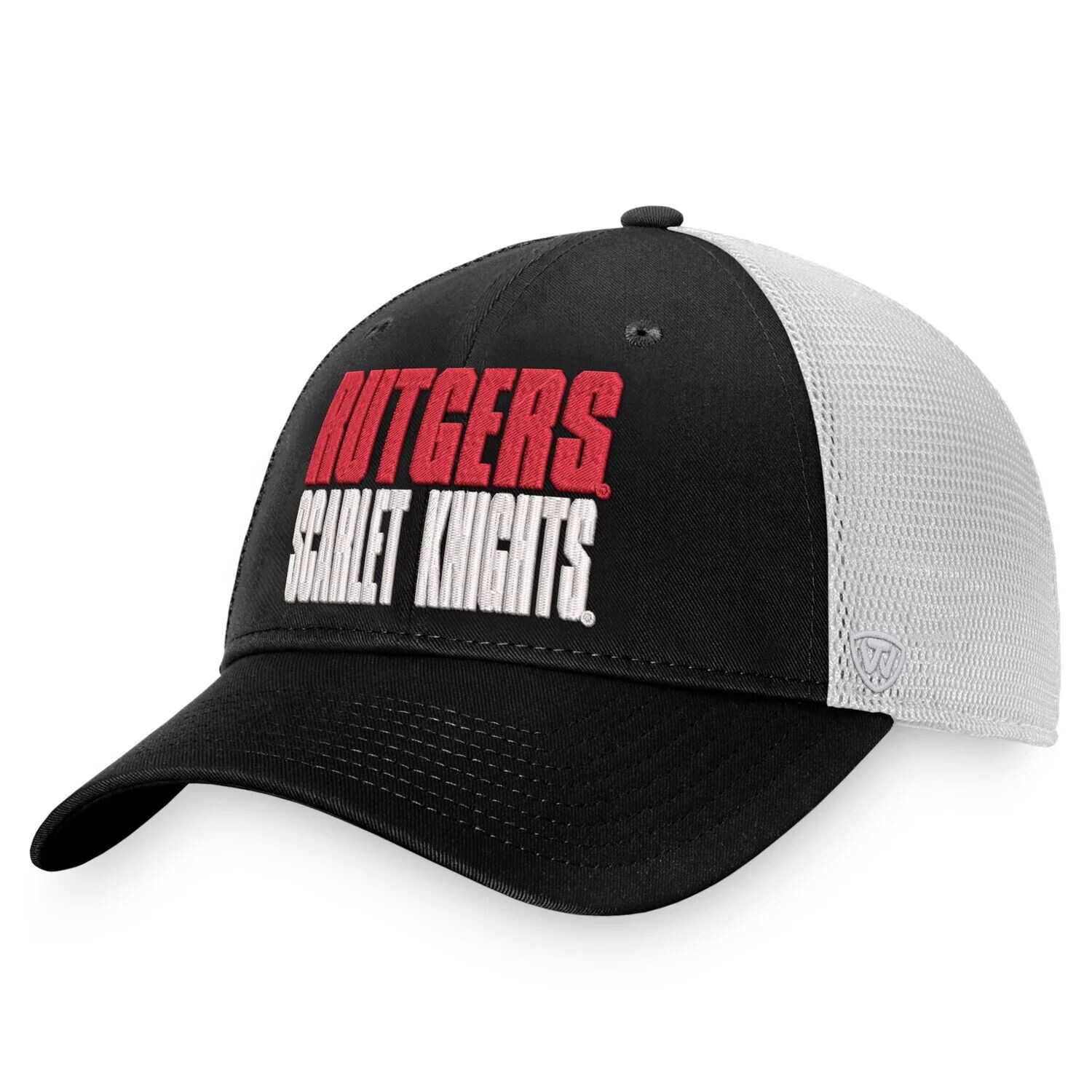 

Мужская черно-белая кепка Top of the World Rutgers Scarlet Knights Stockpile Trucker Snapback