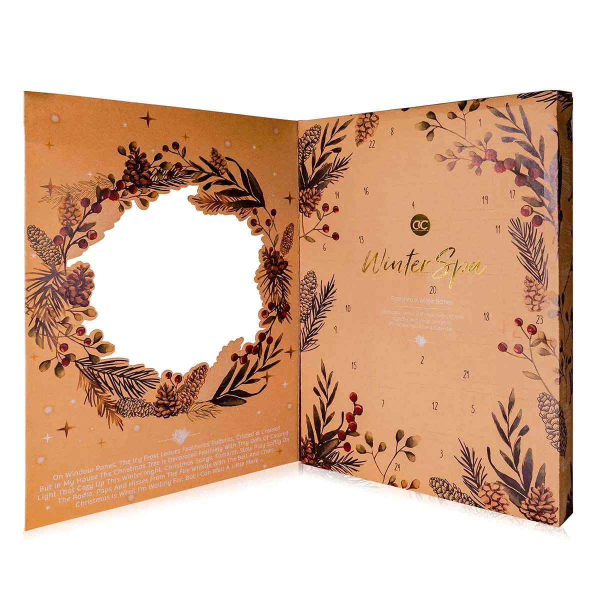 Набор косметики Advent Calendar Winter Spa, Fresh Pine & Winter Berries, 24 предмета, 20x15x5 см, Accentra GmbH — фото 2