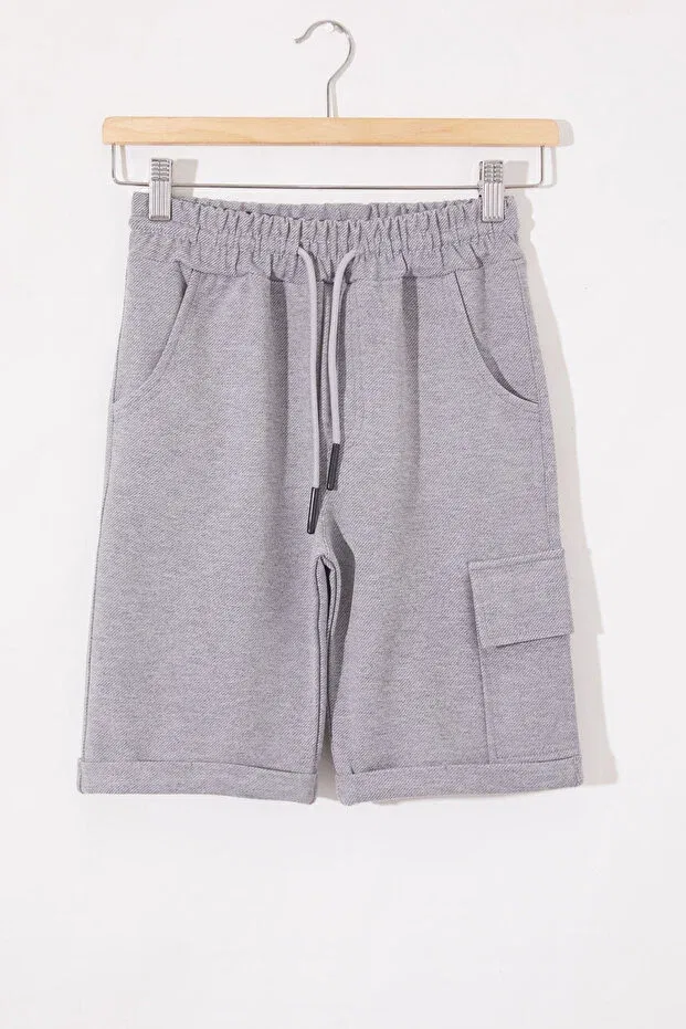 Детские шорты для мальчиков с карманом cargo Cansın Mini, Gray