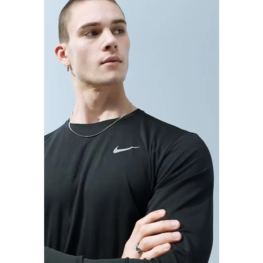 Футболка спортивная с длинным рукавом Nike Dri-Fit Tee Reset, Черный — фото 3