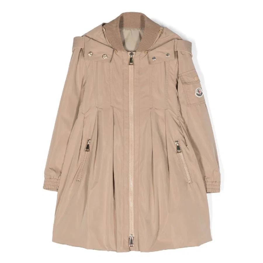 Куртка с капюшоном и аппликацией Logo Moncler, Beige