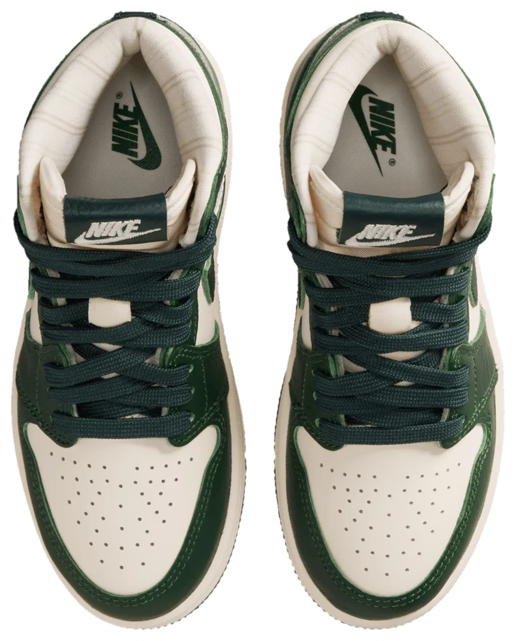 Кроссовки для девочек Retro 1 High OG Jordan, цвет Fir/Pro Green/Pale Ivory — фото 4