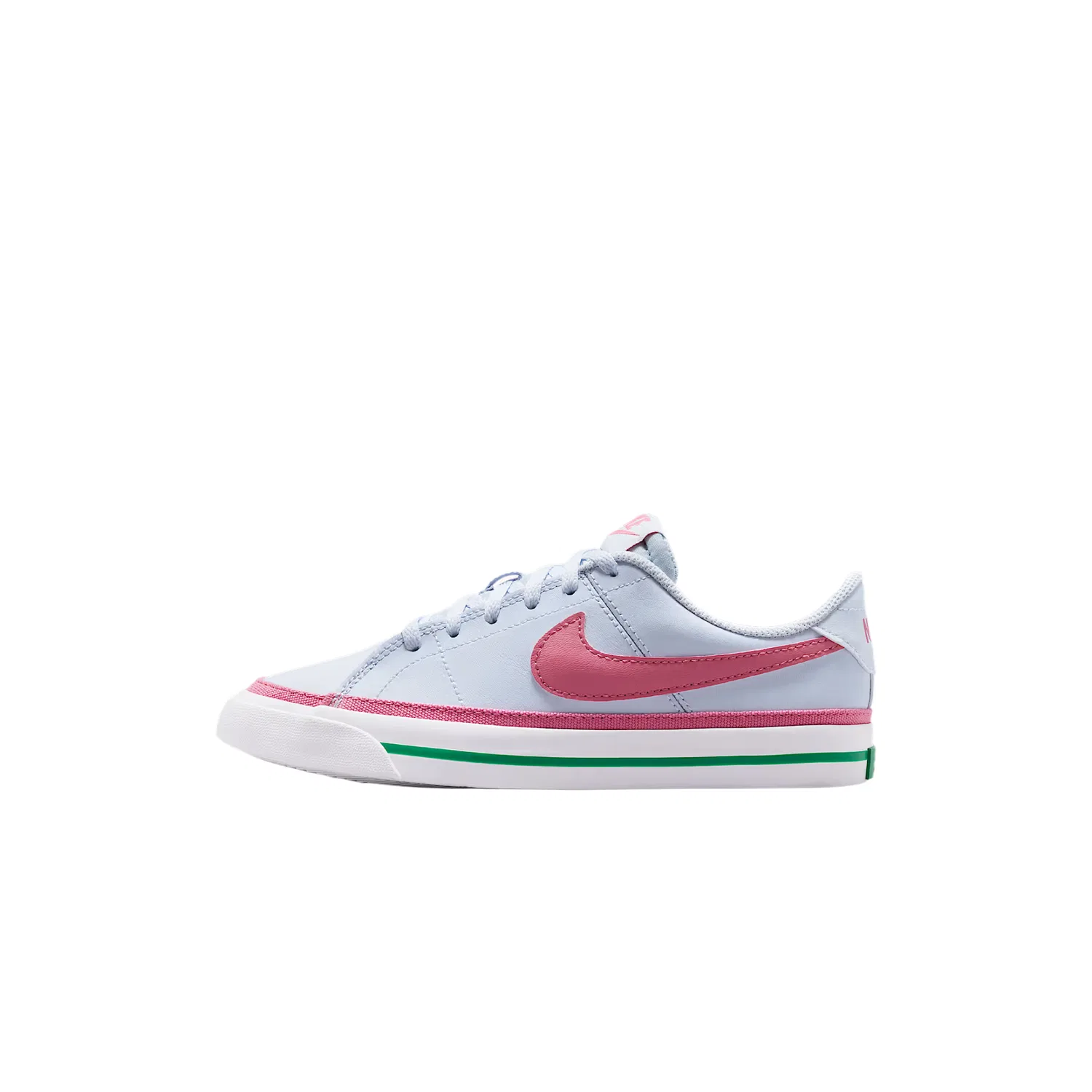 Детские повседневные кроссовки из кожи Nike Court Legacy Leather Low Top, Soccer Gray White Lapis Lazuli Peony