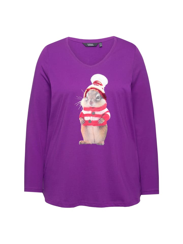 

Лонгслив Ulla Popken Longsleeve, цвет dunkles violett