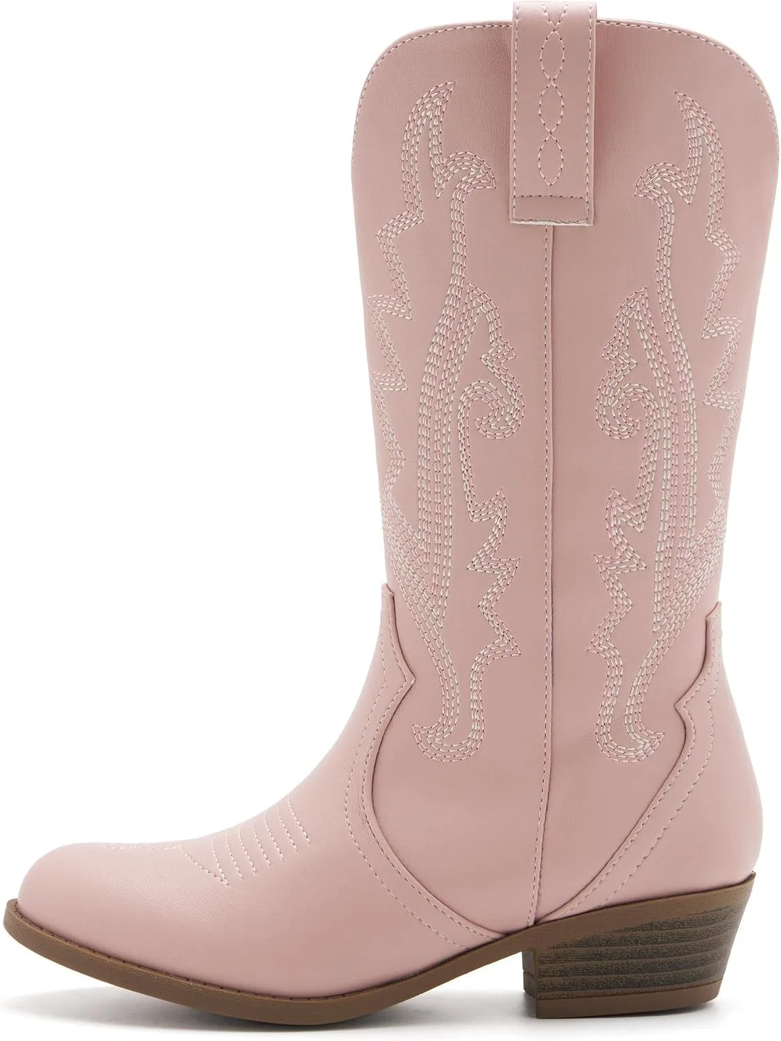 Детские сапоги для девочек с вышивкой Cowgirl vodvob, Pink — фото 2
