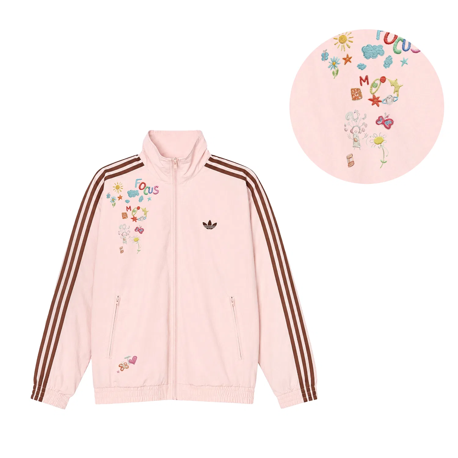 Мужская куртка с воротником-стойкой Light Pink/Soft Brown Adidas Originals — фото 4