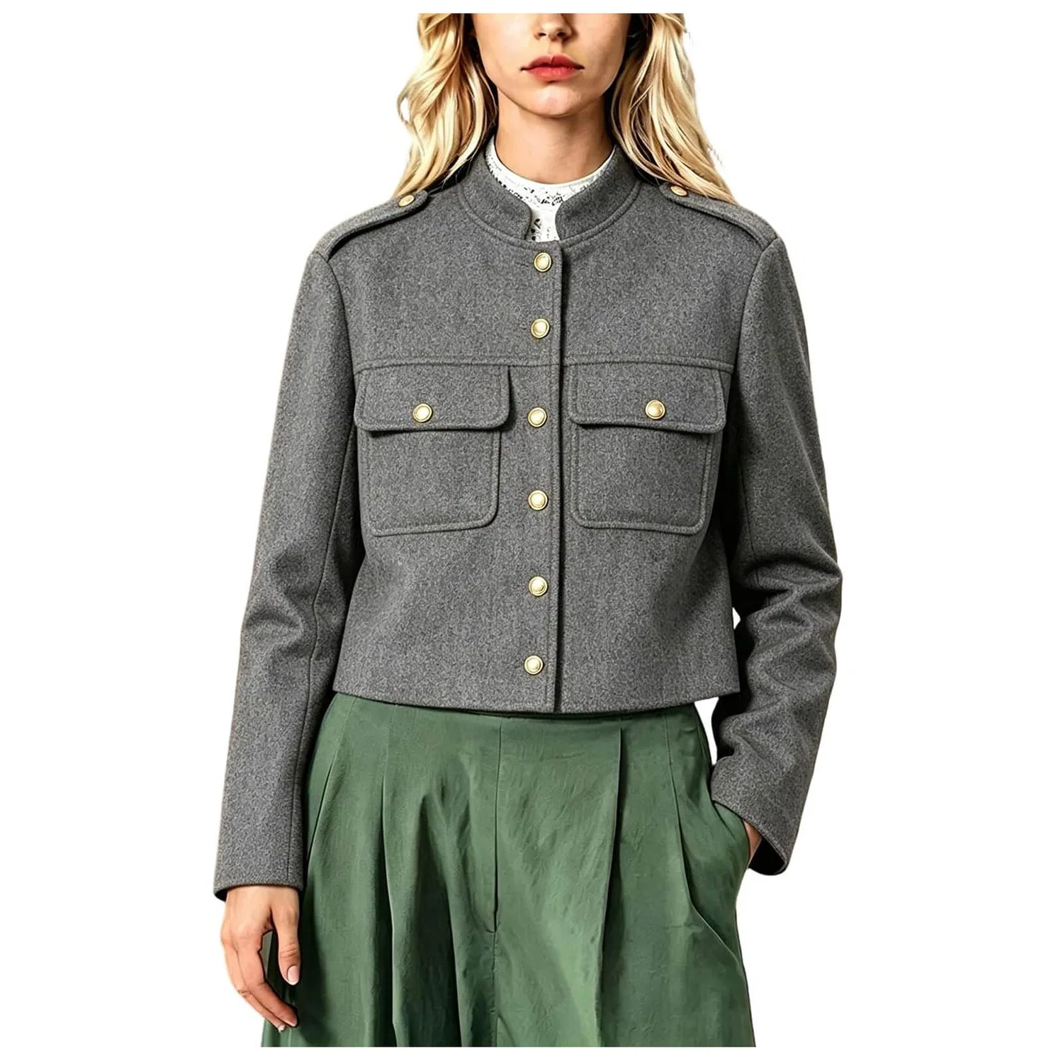 Женская куртка с высоким воротником Dirndl, 1c-grigio