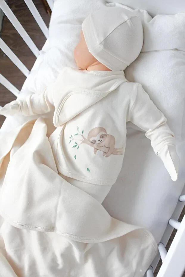 Детский комплект для новорожденных хлопковый Organic 5-Piece Hospital Release Koala 5-Piece Newborn Set Mini Ropa, Nude Color — фото 4