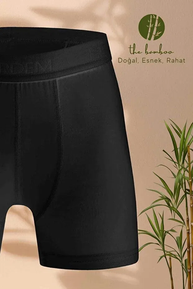 Детские боксерские шорты для мальчиков из бамбука Weweus Erdem Iç Giyim, Black — фото 4