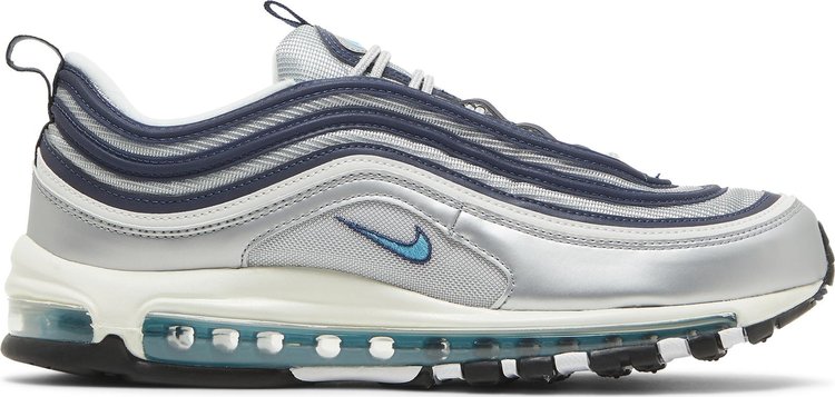 Кроссовки Nike Air Max 97 OG 'Metallic Silver Chlorine Blue', серебряный - фото