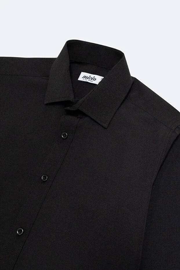 Детская рубашка для мальчиков классическая Basics Micio, Black — фото 3