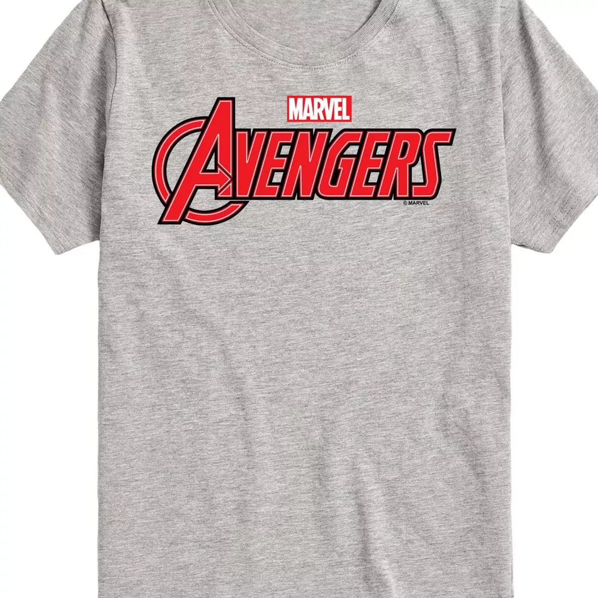Детская футболка с принтом Marvel Avengers Logo Short Sleeve Graphic T-Shirt Marvel, Athletic Heather — фото 2