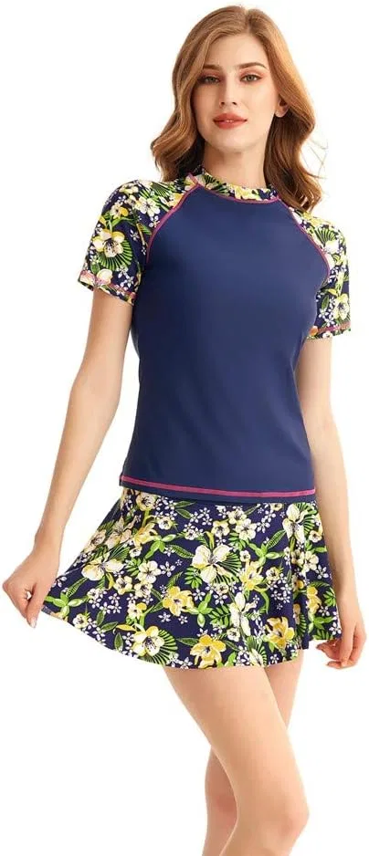 Женский танкини-комплект с принтом, Two Piece Short Sleeve, Y3 — фото 4